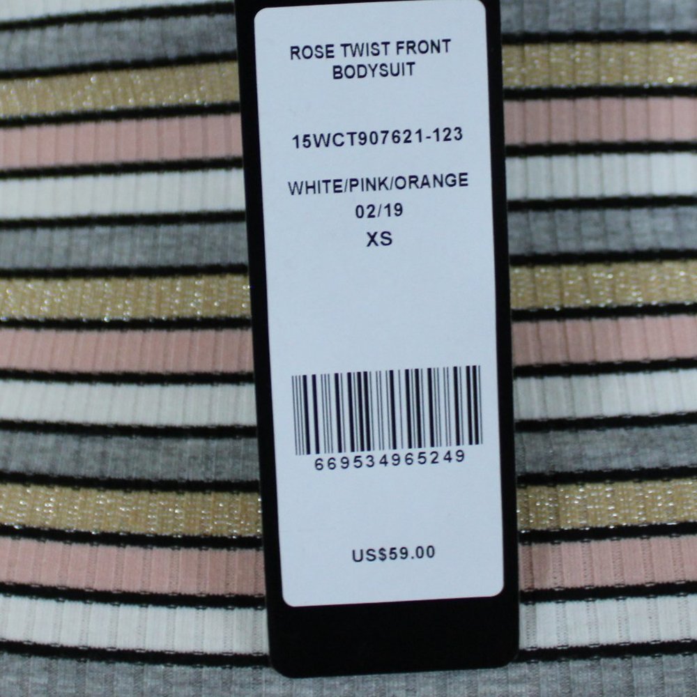 Bebe Bodysuit with Colorful Striped Print - Picture 5 of 5